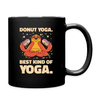 Donut Yoga Faultier Donut Faultier Liebhaber Yoga - Tasse einfarbig - Schwarz - Rechts