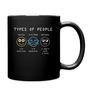 Elektron Neutron Physiker - Tasse einfarbig - Schwarz - Rechts