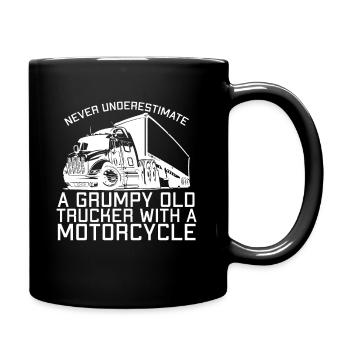 Ne sous-estimez jamais un vieux Trucke grincheux - Mug uni - noir - Droite