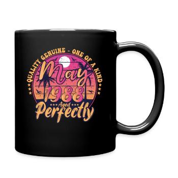 Mai 1988 Jubiläum 1988 Retro 1988 Mai - Tasse einfarbig - Schwarz - Rechts