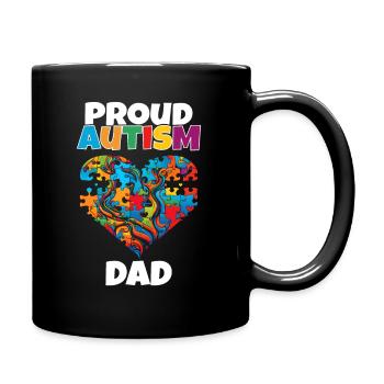 World Autism Day 2023 Proud Papa - Full Colour Mug - black - Right