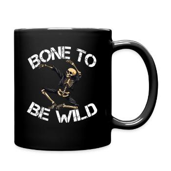 BONE TO BE WILD Skelett Tanzen - Tasse einfarbig - Schwarz - Rechts
