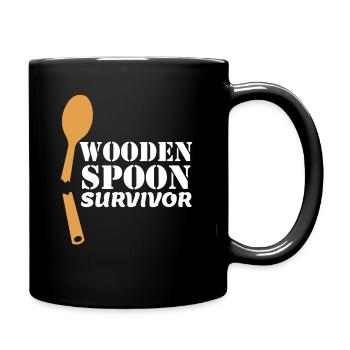 Mens Wooden Spoon Survivor idea Italian - Full Colour Mug - black - Right