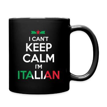 Je ne peux pas rester calme Je suis italien - Mug uni - noir - Droite