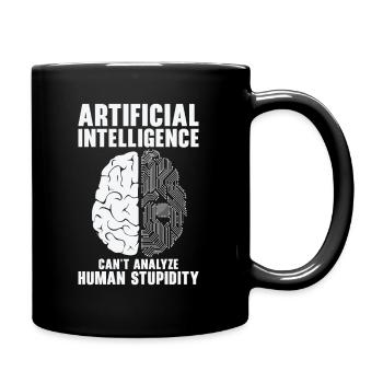 Künstliche Intelligenz Programmierer Gehirn - Tasse einfarbig - Schwarz - Rechts