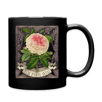 Motif Rose Vintage, Fleur Rose Marie Avitat - Mug uni - noir - Droite
