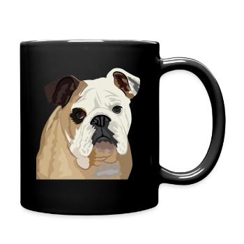 British Bulldog vector illustration - Full Colour Mug - black - Right