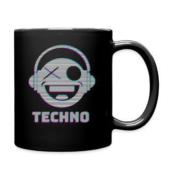 Techno - Tasse einfarbig - Schwarz - Rechts
