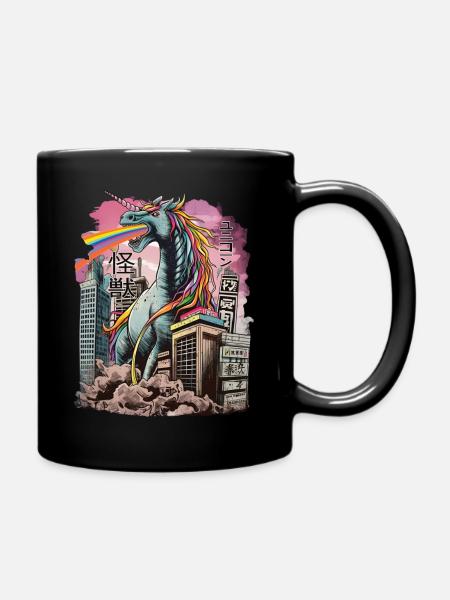Kaiju Einhorn Japanisches Monster Anime Manga - Tasse einfarbig - Schwarz