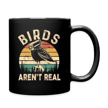 Lustige Retro-Vintage-Vögel sind keine echten Vogelspione - Tasse einfarbig - Schwarz - Rechts