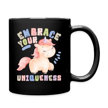 Licorne Kawaii, dicton, aquarelle licorne licorne - Mug uni - noir - Droite