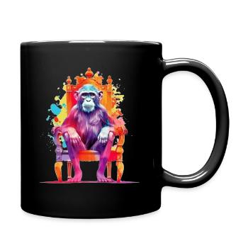 Monkey King - Singe sur le trône - Jeux de couleurs - Mug uni - noir - Droite