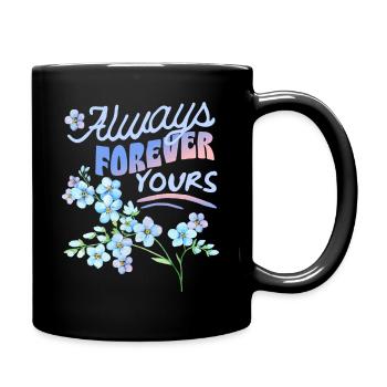 Forget-my-not, myosotis, Saint-Valentin - Mug uni - noir - Droite