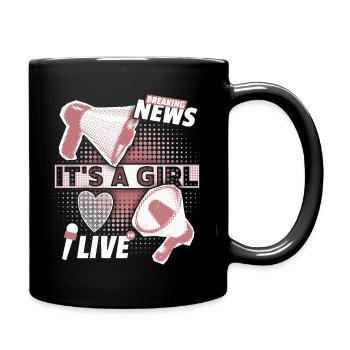 Baby-Mädchen Ankündigung mit Megaphon It's-a-Girl - Tasse einfarbig - Schwarz - Rechts