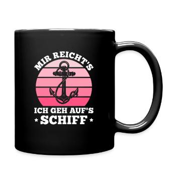 Segeln Schiff Bootsfahrerin Seglerin Kapitänin - Tasse einfarbig - Schwarz - Rechts