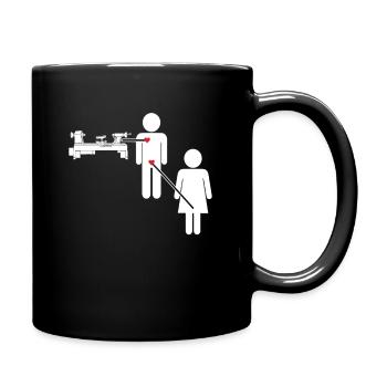 Woodturning Woodworking Woodturner Wood Lathe - Full Colour Mug - black - Right