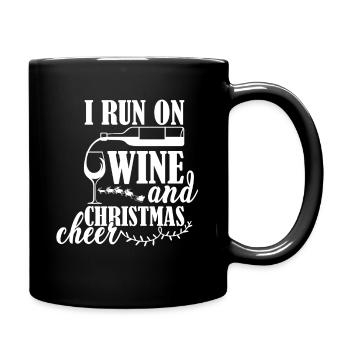 I love wine and Christmas spirit - Xmas - Full Colour Mug - black - Right