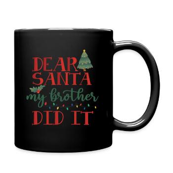 Cher Père Noël, c’était mon frère - Mug uni - noir - Droite