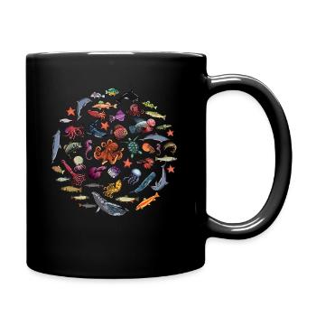 Fisch Saison Meeresbiologe - Tasse einfarbig - Schwarz - Rechts