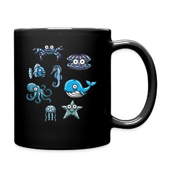 Wassertier Ozean Leben Meerestier - Tasse einfarbig - Schwarz - Rechts