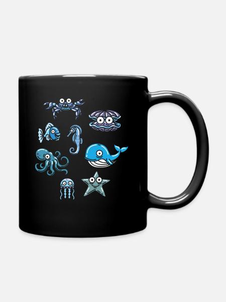 Animal aquatique vie océanique animal marin - Mug uni - noir