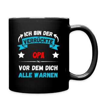 Ich bin der verrückte Opa - Design - Tasse einfarbig - Schwarz - Rechts