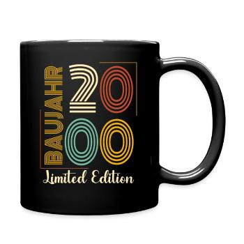 Baujahr 2000 - Tasse einfarbig - Schwarz - Rechts