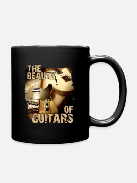 The Beauty Of Guitars - Full Colour Mug - black