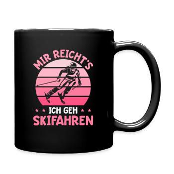 Skifahren Wintersport Skisportlerin Skifahrerin - Tasse einfarbig - Schwarz - Rechts