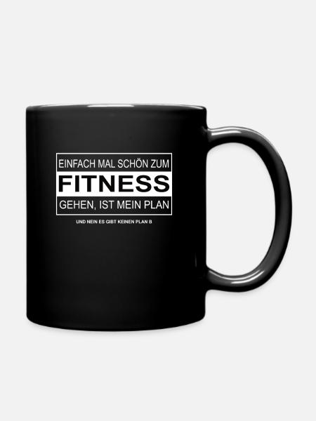Einfach mal schön zum FITNESS gehen - Tasse einfarbig - Schwarz
