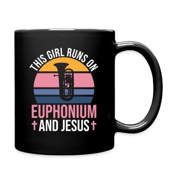 Brass Horn Marching Band Design Für Euphonium - Full Colour Mug - black - Right