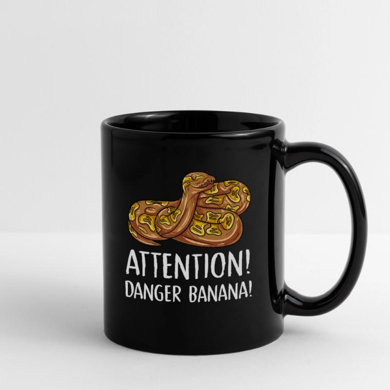 attention danger banane Design pour un amoureux du python Mug uni