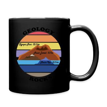 Geology Rocks - Mount everest & Mauna Kea - Tasse einfarbig - Schwarz - Rechts