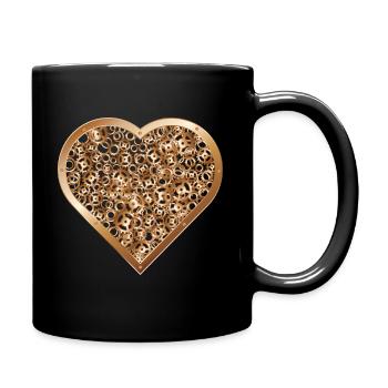 Steampunk heart abstract design - Full Colour Mug - black - Right