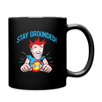 Mens Electrician T-Shirt - Stay Grounded - Full Colour Mug - black - Right