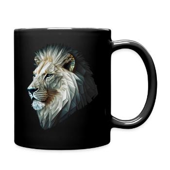 Lion Colorful Big Cat Kuns Animal Gift Africa Zoo - Full Colour Mug - black - Right