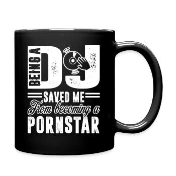 DJ Being A DJ Saved Me - Full Colour Mug - black - Right