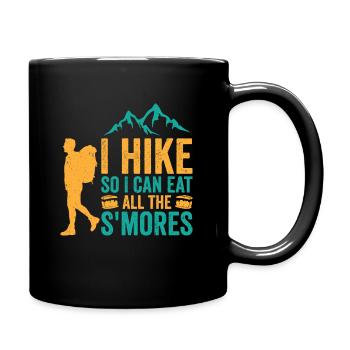 Wandern Camping Bergwanderer - Tasse einfarbig - Schwarz - Rechts