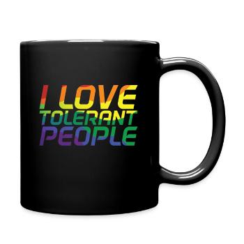 Ich Liebe Tolerante Menschen - Tasse einfarbig - Schwarz - Rechts