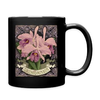 Orchideen, Vintage botanische Illustration - Tasse einfarbig - Schwarz - Rechts