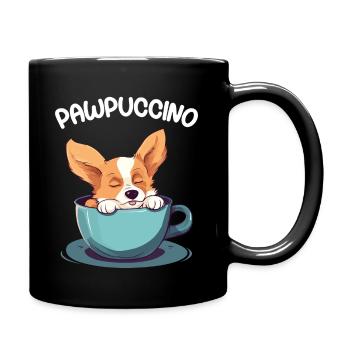 Pawpuccino Puppucino Chien dans la tasse de café Corgi - Mug uni - noir - Droite