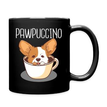 Pawpuccino Puppucino Dog in Coffee Cup Corgi - Full Colour Mug - black - Right