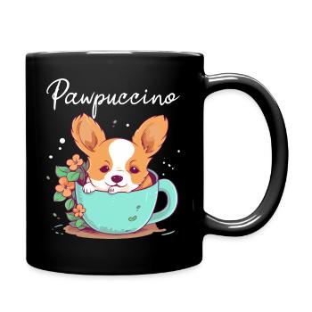 Pawpuccino Puppucino Chien dans la tasse de café Corgi - Mug uni - noir - Droite
