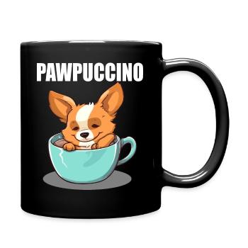 Pawpuccino Puppucino Hund in Kaffee-Tasse Corgi - Tasse einfarbig - Schwarz - Rechts