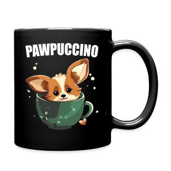 Pawpuccino Puppucino Chien dans la tasse de café Corgi - Mug uni - noir - Droite
