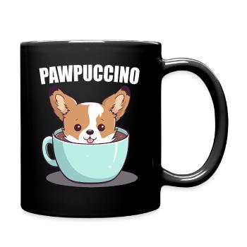 Pawpuccino Puppucino Dog in Coffee Cup Corgi - Full Colour Mug - black - Right