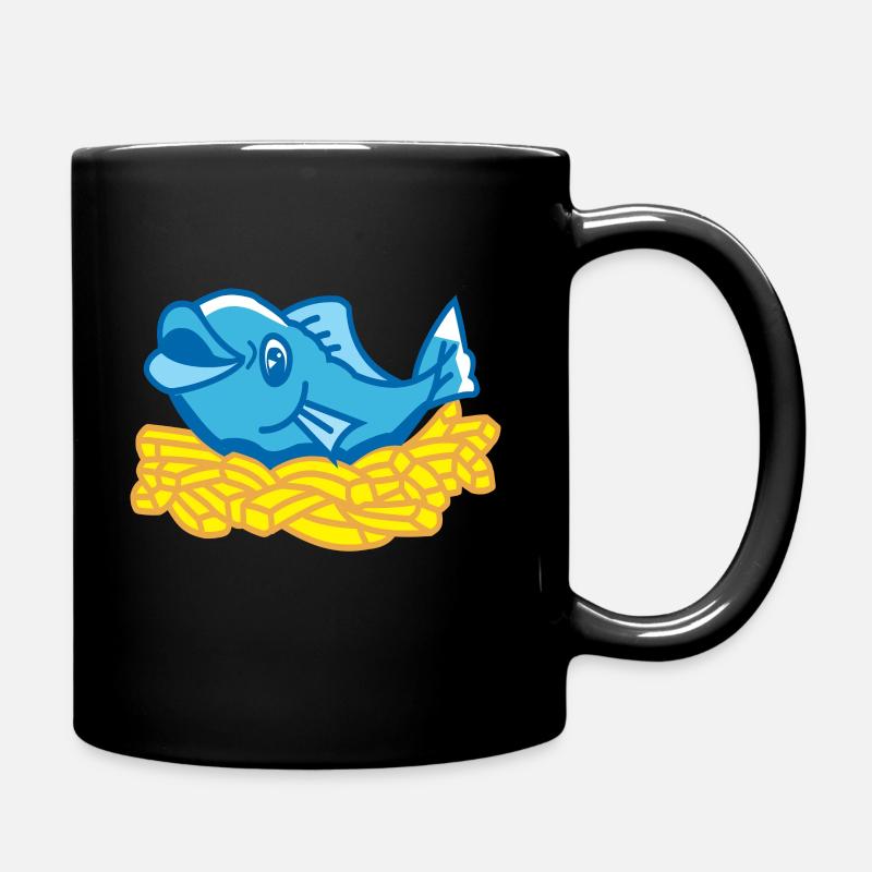 Fish & Chips - Full Colour Mug - black