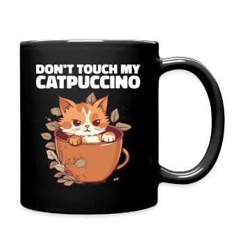 Catpuccino Katze in Kaffee-Tasse - Tasse einfarbig - Schwarz - Rechts