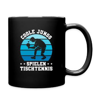 Coole Jungs spielen Tischtennis - Tasse einfarbig - Schwarz - Rechts