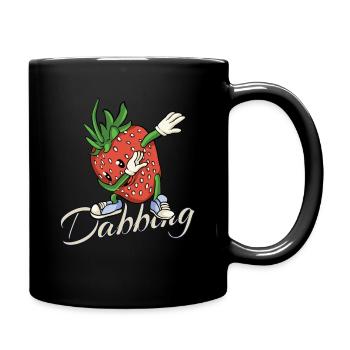 Erdbeere Dabbing Obst Sommer Tanz - Tasse einfarbig - Schwarz - Rechts